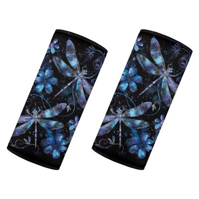 JUZGTSIT Dragonfly Luggage Handle Cover Set, Purple, 2 Pieces, 20 x 30 cm