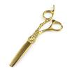 SGKOMN 6-Inch Hair Cutting Scissors, Professional Japanese 440C Steel, Gold-Finish Hair Shears and Thinning Scissors view 4