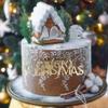 10-Piece Mirror Gold Acrylic Christmas Cake Toppers view 3