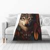 yomeeaaaa Wolf Chieftain Printed Plush Blanket, 101.6 x 127 cm view 2