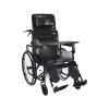 Fully Reclining Toileting Wheelchair with High Backrest, Headrest, and Tray view 1