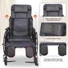 Fully Reclining Commode Wheelchair with High Backrest, Headrest and Tray Table view 3