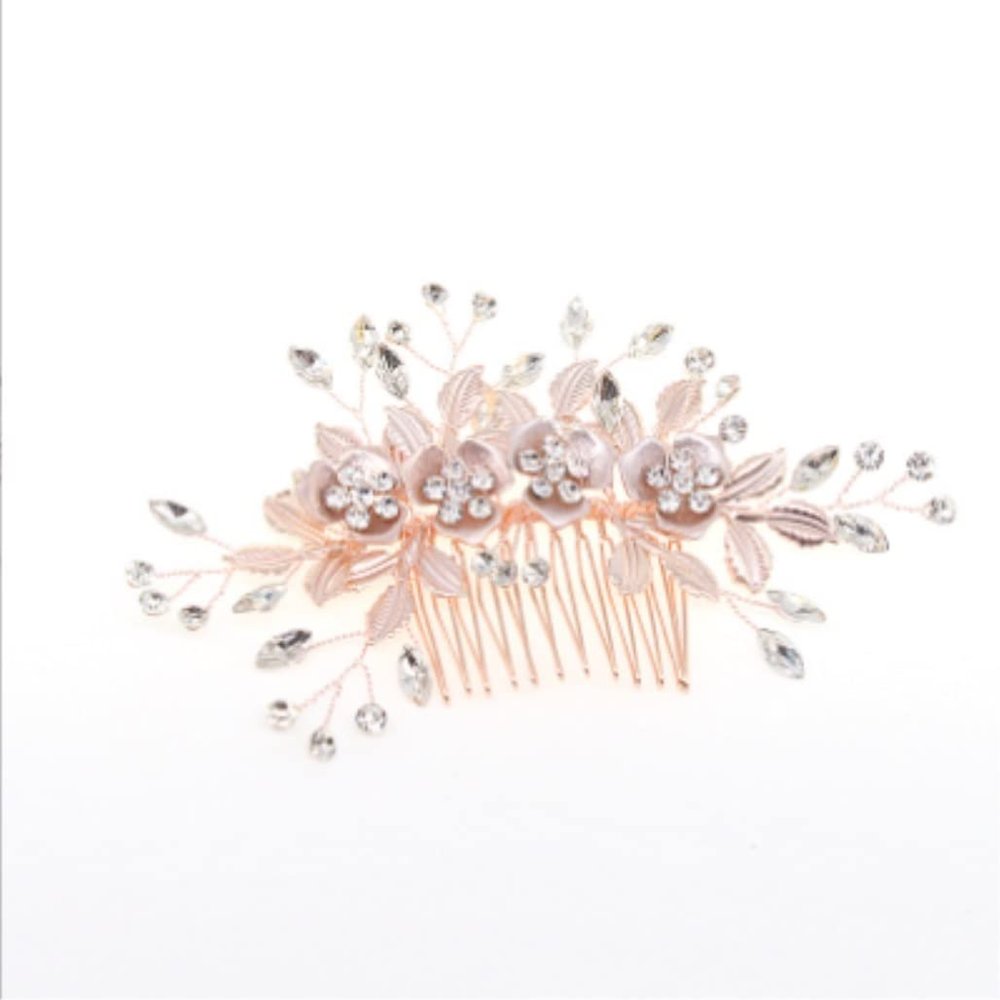 GOOPEEG Women's Pearl and Crystal Hair Side Comb