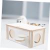 Yardwe Beige Wooden Hamster House Hut for Small Animals, Sleeping and Hiding view 3