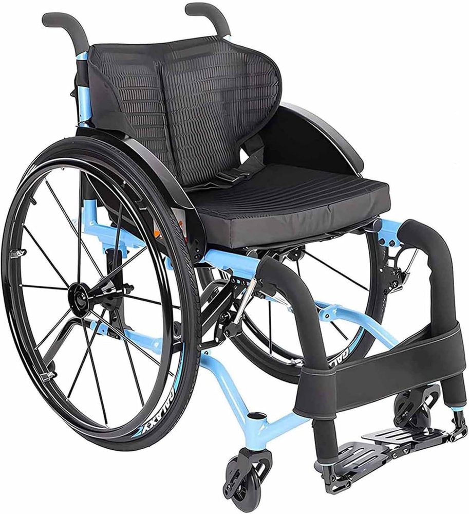 Foldable Lightweight Active Wheelchair, Extra-Narrow Travel Wheelchair, 2.36 cm Seat Width (Color: A, Size: 38 cm Seat Width)