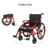 Self-Propelled Folding Wheelchair, Lightweight Transport Chair with 24-Inch Rear Wheels view 2