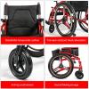 Self-Propelled Folding Wheelchair, Lightweight Transport Chair with 24-Inch Rear Wheels view 3