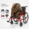 Self-Propelled Folding Wheelchair, Lightweight Transport Chair with 24-Inch Rear Wheels view 4