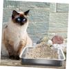 Supvox Large Stainless Steel Cat Litter Box with Lid view 2