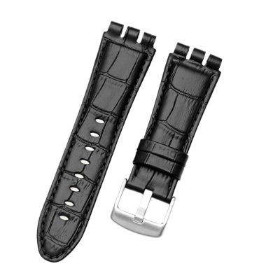 QTYQWC 23 mm Genuine Calf Leather Watch Band with Steel Clasp, Compatible with Swatch Irony YOS440, 449, 448, 401G