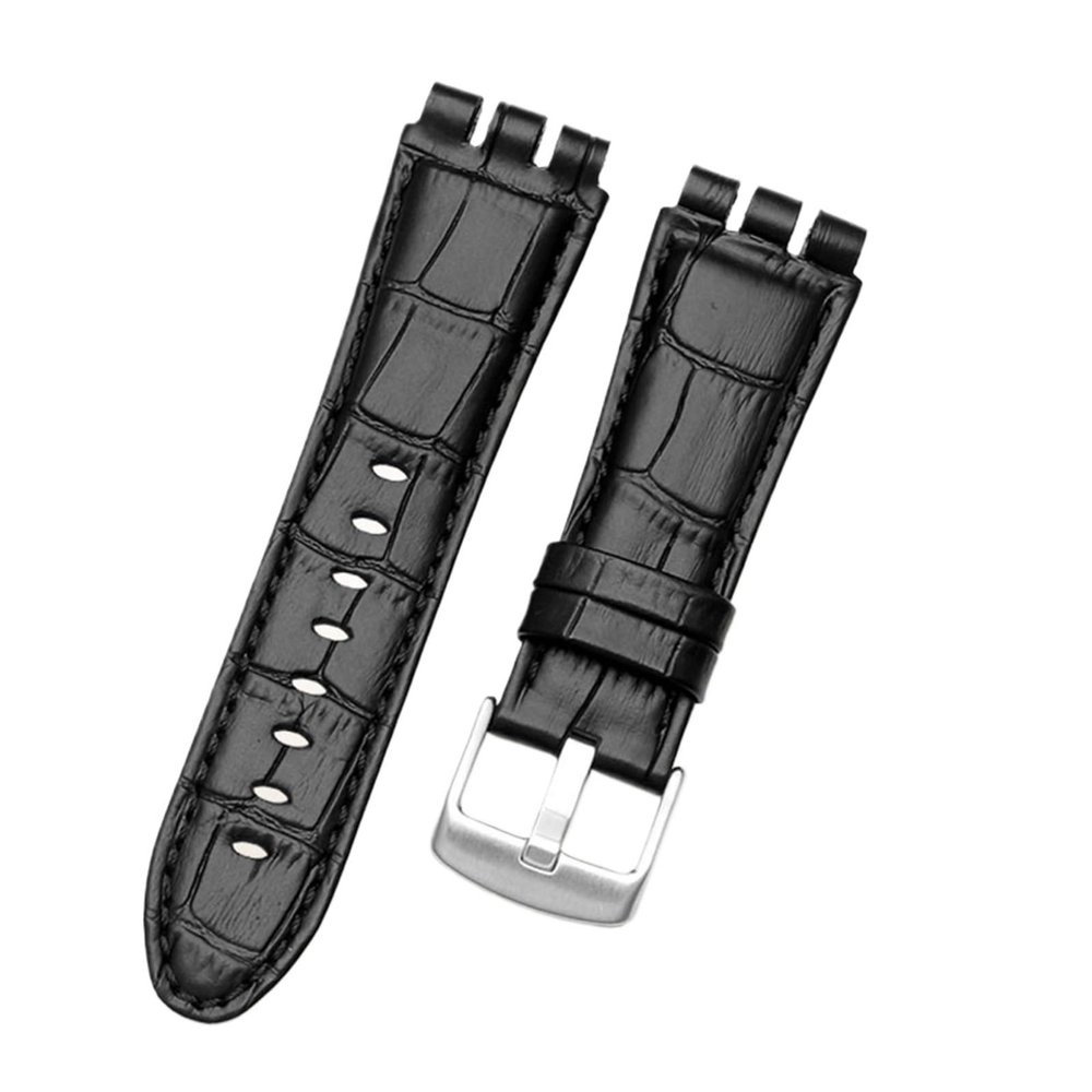 QTYQWC 23 mm Genuine Calf Leather Watch Band with Steel Clasp, Compatible with Swatch Irony YOS440, 449, 448, 401G