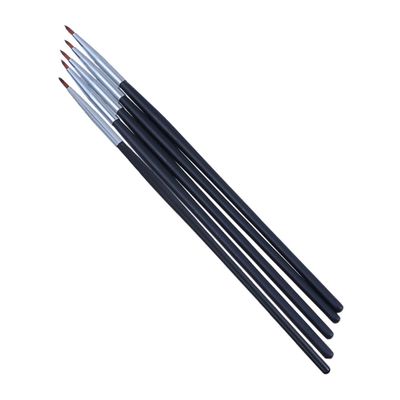 Baluue 5-Piece Eyeliner and Lip Brush Set, Black Fiber, for Professional Beauty Use at Home or in Salons, Assorted Style