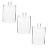 SHOWERORO Small Transparent Storage Box for Cotton Swabs, Cosmetics and Small Items, Three-Tier Design view 1