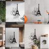 Tower Wall Decal for Kids’ Room, Bedroom, Paris, Hearts and Butterflies, Vinyl, Romantic Decor, Living Room Background, Extra Large 70 x 105 cm view 4