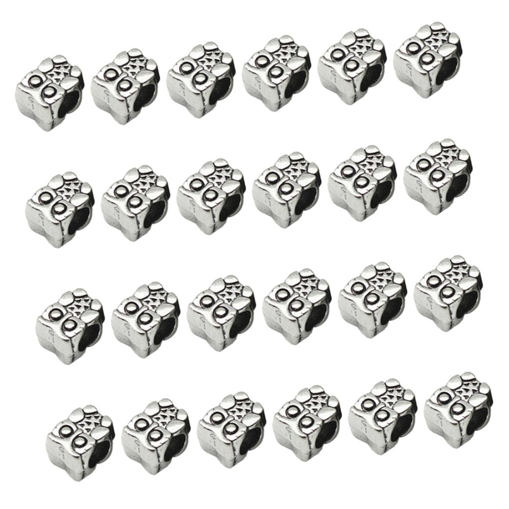 GALPADA 24 Pcs Shoe Accessories Alloy Owl Lace Charms Silver