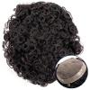 Men’s Toupee, 15/20/25 mm Curly Hairpiece, Fine Mono Top with PU Perimeter, Dark Brown Indian Hair, 7-Inch view 1