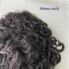 Men’s Toupee, 15/20/25 mm Curly Hairpiece, Fine Mono Top with PU Perimeter, Dark Brown Indian Hair, 7-Inch view 3