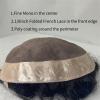 Men’s Toupee, 15/20/25 mm Curly Hairpiece, Fine Mono Top with PU Perimeter, Dark Brown Indian Hair, 7-Inch view 4