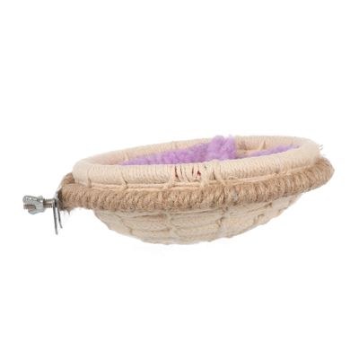 ORFOFE Handmade Cotton Rope Bird Nest with Holder, Lightweight and Portable Warm Nest for Birds
