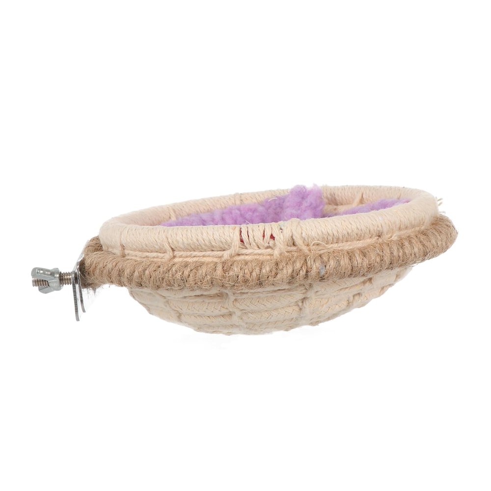 ORFOFE Handmade Cotton Rope Bird Nest with Holder, Lightweight and Portable Warm Nest for Birds