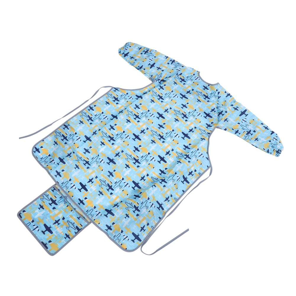 JOINPAYA Waterproof Long-Sleeved Children's Bib, Polyester, Blue