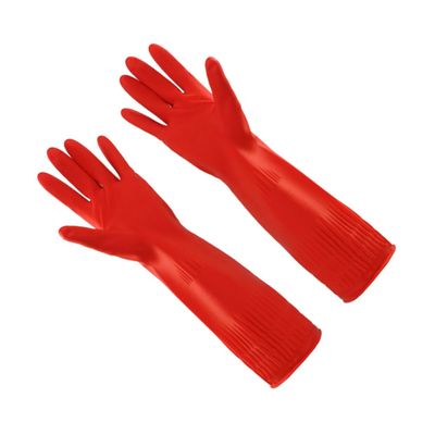 Latex Dishwashing Gloves, 1 Pair, Red Household Gloves