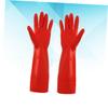 Latex Dishwashing Gloves, 1 Pair, Red Household Gloves view 2