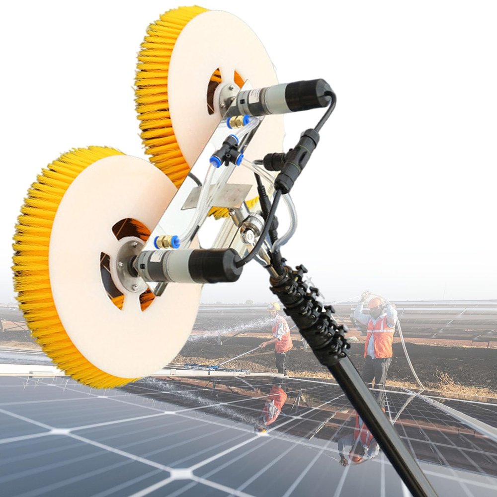 vnmudzeo Electric Double-Head Solar Panel Cleaning Brush, 6–9 m