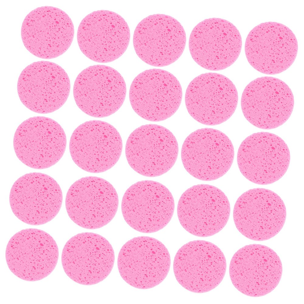 Baluue Compressed Facial Sponges, 50 Round 80 × 80 mm, Natural Cellulose Makeup Remover and Cleansing Sponges