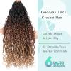 BLUONASI 6-Pack Goddess Faux Locs Crochet Hair for Black Women, Boho Locs with Curly Ends, 18 in, 1B/30/27# view 2