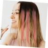 FRCOLOR 10-Piece Pink Straight Hair Extensions for Women and Girls view 3