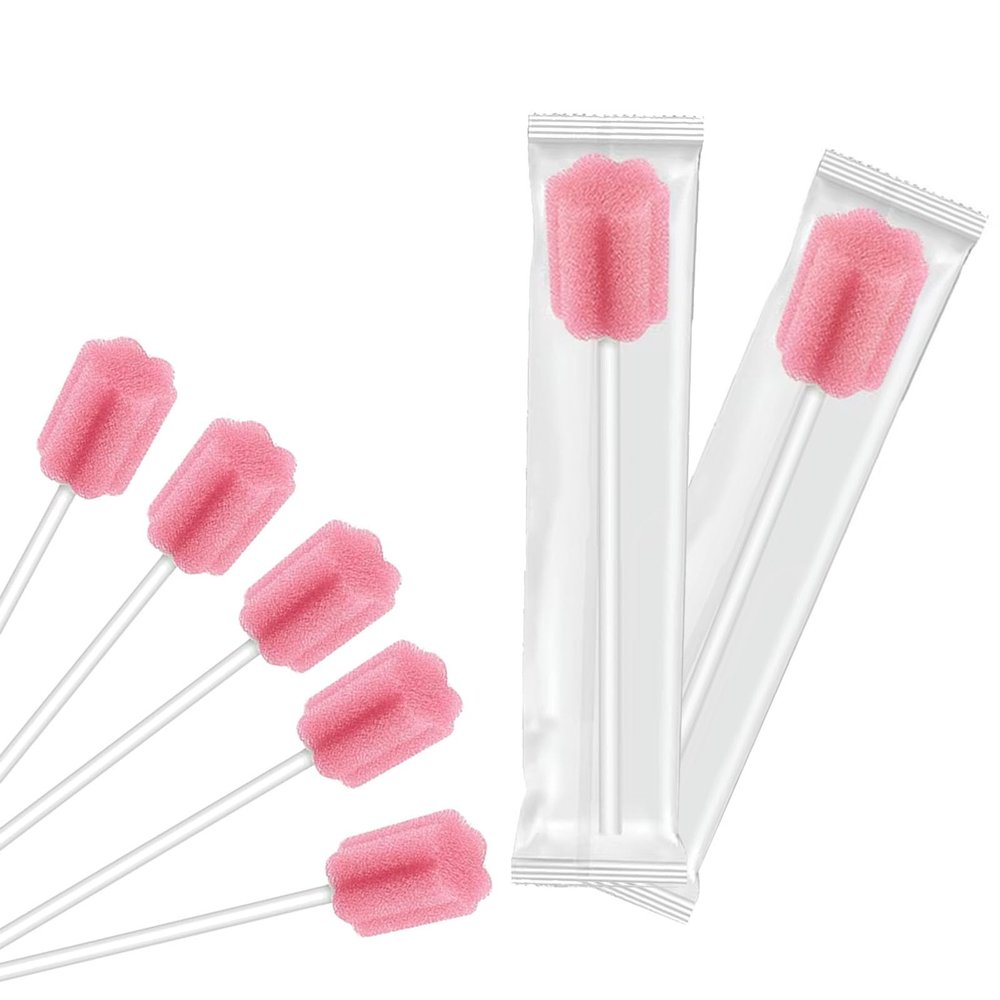 250 Disposable Oral Care Sponge Swabs with Handle, Sterile Individually Wrapped