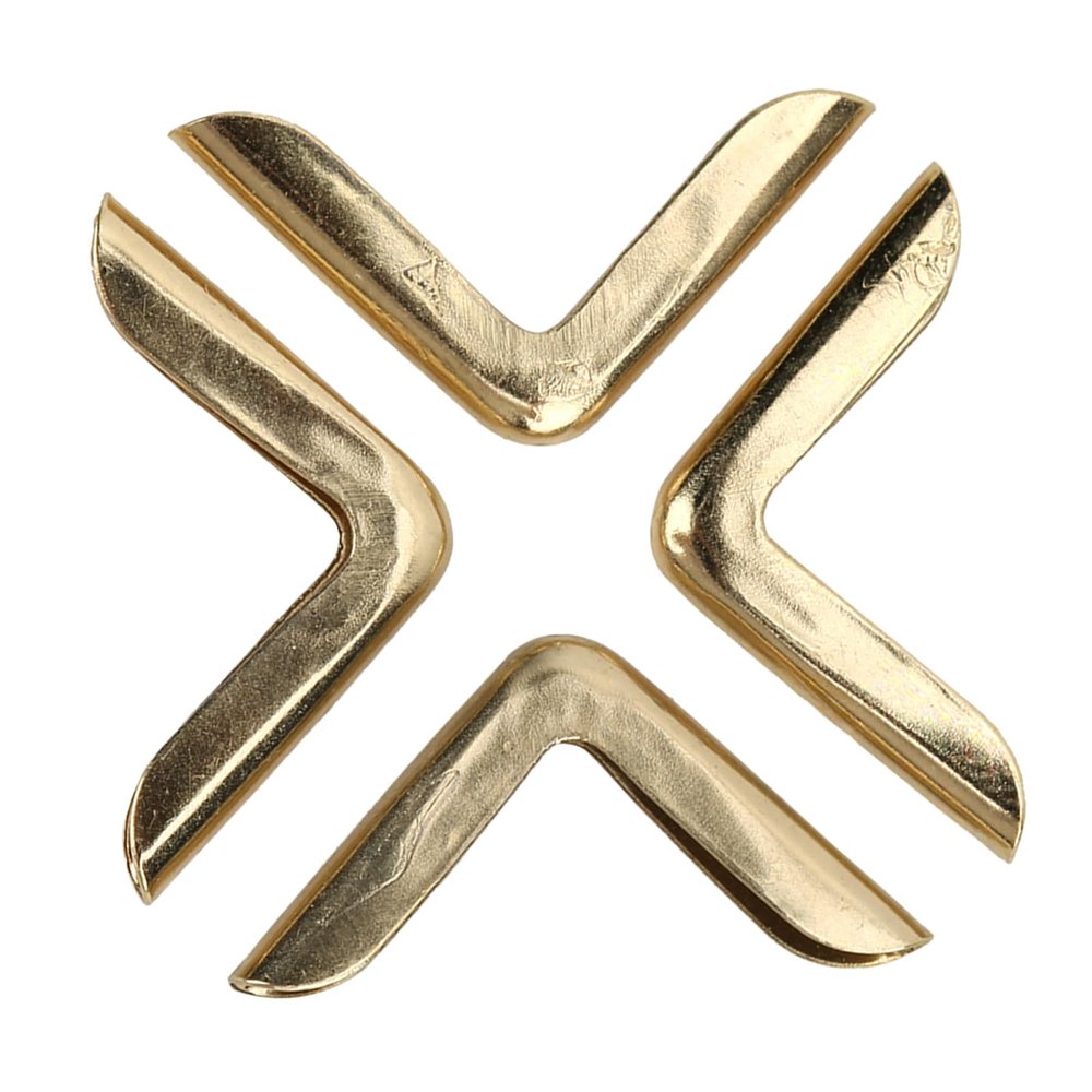 ANKROYU 50-Piece Brass-Gold Metal Corner Protectors, 2.2 mm