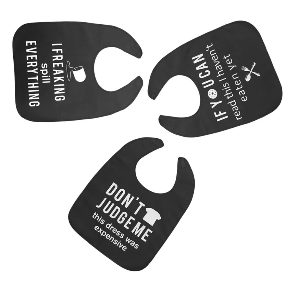 FRCOLOR Reusable Bibs for Seniors, 3-Pack