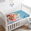 Odot Floral Fitted Sheet for Baby Cribs and Bassinets, Dark Blue, 60 x 120 cm view 1