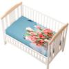 Odot Floral Fitted Sheet for Baby Cribs and Bassinets, Dark Blue, 60 x 120 cm view 3