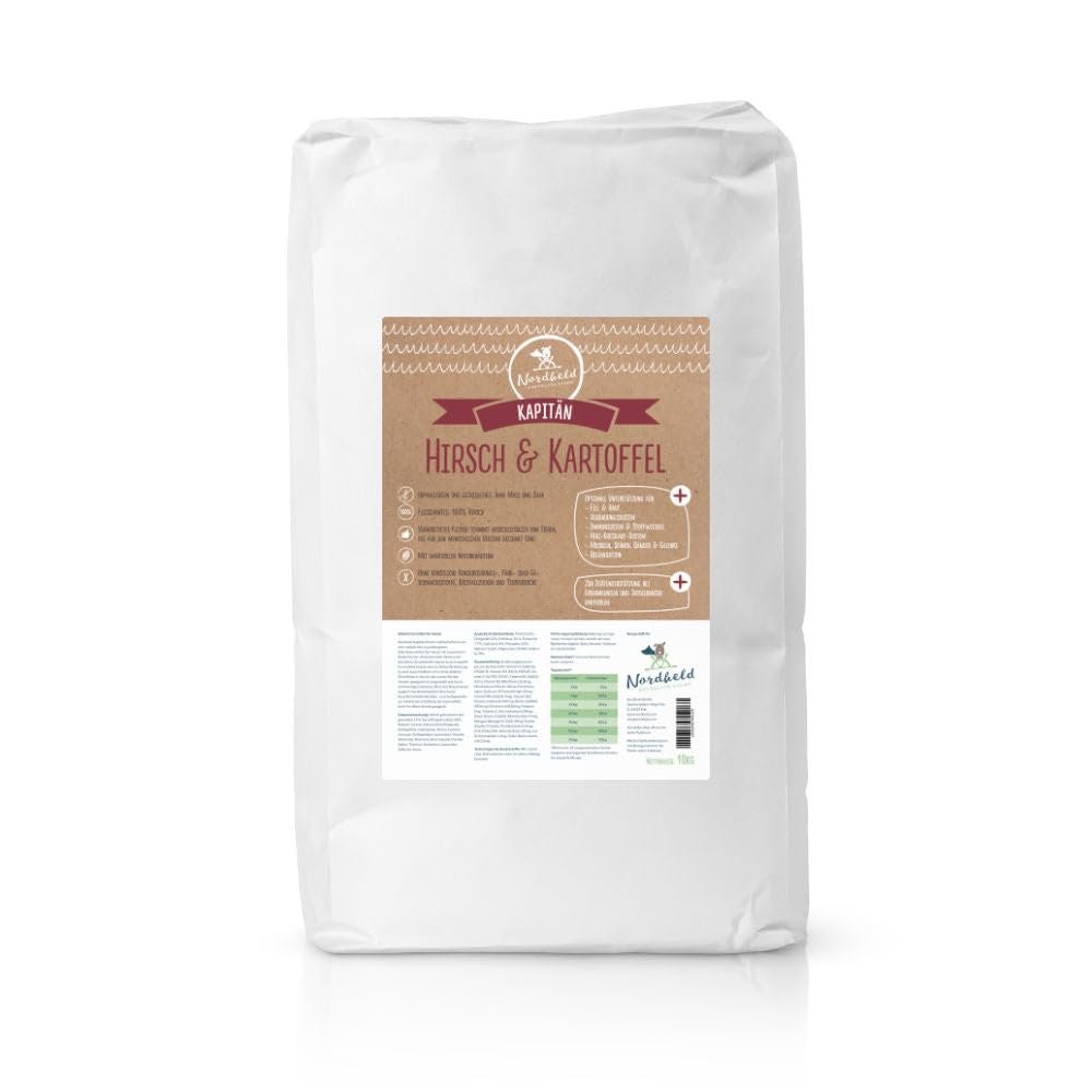 Nordheld Kapitän Deer & Potato | Hypoallergenic Dry Dog Food with Deer as the Only Animal Protein Source | Super Premium for Adult Dogs (10 kg)