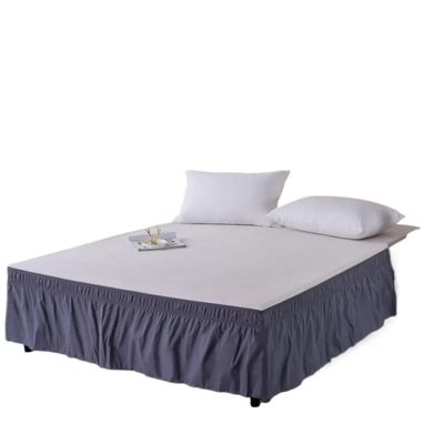 AMENGJ Bed Skirt, Soft Pleated Tailored Bed Skirt with Wrinkle-Resistant Fabric, 15-Inch Drop, Grey Blue, 180 x 200 x 38 cm