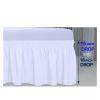 AMENGJ Bed Skirt, Soft Pleated Tailored Bed Skirt with Wrinkle-Resistant Fabric, 15-Inch Drop, Grey Blue, 180 x 200 x 38 cm view 3