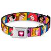 Disney Princess Gem Heart Full Color Black Pink Seatbelt Buckle Collar - Disney Princess Blocks view 1