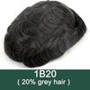 Ehairc Men's Hair System Bond Mono Lace PU Front #1B20 view 2