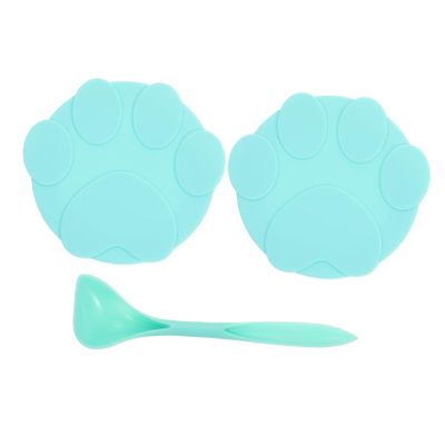 Milisten Green Silicone Pet Food Can Lids with Spoon, Dishwasher Safe