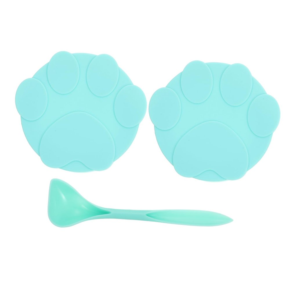 Milisten Green Silicone Pet Food Can Lids with Spoon, Dishwasher Safe