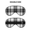 Black-and-White Plaid Sleep Mask with Adjustable Strap view 2