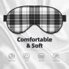 Black-and-White Plaid Sleep Mask with Adjustable Strap view 3