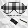 Black-and-White Plaid Sleep Mask with Adjustable Strap view 4