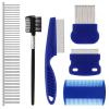 Flea Comb Set for Cats and Dogs (6-Piece Blue Set) view 1