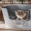 LivLab Mker Extra-Large Cat Litter Box with High Sides, Gray, 62.5 x 42.4 x 32.5 cm view 3