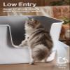 LivLab Mker Extra-Large Cat Litter Box with High Sides, Gray, 62.5 x 42.4 x 32.5 cm view 4