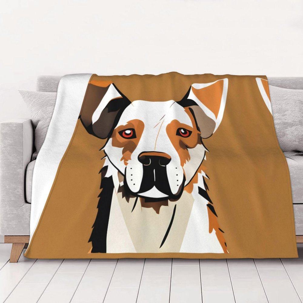 Cute Animal Farm Dog Blanket, Soft Plush Throw